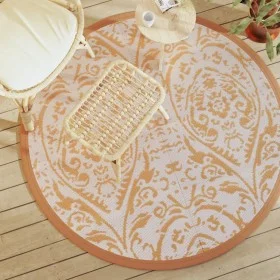 Alfombra de exterior PP naranja y blanco Ø160 cm de vidaXL, Protectores para exterior - Ref: Foro24-368507, Precio: 36,20 €, ...