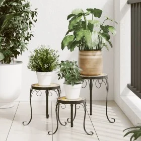 Soportes para plantas 3 uds cerámica terracota y blanco de vidaXL, Soportes para macetas - Ref: Foro24-4003397, Precio: 82,43...