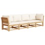 Set de muebles de jardín 4 pzs y cojines madera maciza acacia de vidaXL, Sofás modulares de exterior - Ref: Foro24-3214292, P...