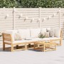 Set de muebles de jardín 4 pzs y cojines madera maciza acacia de vidaXL, Sofás modulares de exterior - Ref: Foro24-3214292, P...