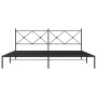 Estructura de cama con cabecero metal negro 200x200 cm de vidaXL, Camas y somieres - Ref: Foro24-376509, Precio: 127,12 €, De...