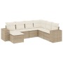 Set sofás de jardín 7 piezas y cojines ratán sintético beige en Conjuntos de jardín | Comprar online en Foru.es