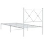 Estructura de cama de metal con cabecero blanco 80x200 cm de vidaXL, Camas y somieres - Ref: Foro24-376542, Precio: 60,54 €, ...