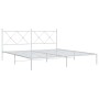 Estructura de cama de metal con cabecero blanco 183x213 cm de vidaXL, Camas y somieres - Ref: Foro24-376556, Precio: 105,40 €...
