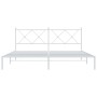 Estructura de cama de metal con cabecero blanco 183x213 cm de vidaXL, Camas y somieres - Ref: Foro24-376556, Precio: 105,40 €...
