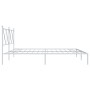 Estructura de cama de metal con cabecero blanco 183x213 cm de vidaXL, Camas y somieres - Ref: Foro24-376556, Precio: 105,40 €...