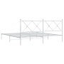 Estructura de cama de metal con cabecero blanco 183x213 cm de vidaXL, Camas y somieres - Ref: Foro24-376556, Precio: 105,40 €...