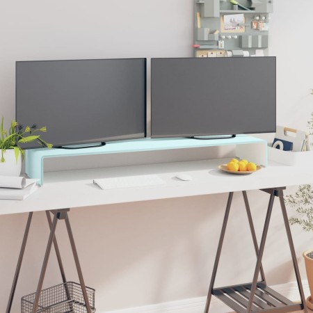 Mueble TV/Elevador de monitor cristal verde 110x30x13 cm en Muebles TV | Comprar online en Foru.es