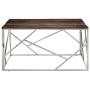Mesa de centro acero inoxidable madera maciza traviesa plateado de vidaXL, Mesas de centro - Ref: Foro24-349957, Precio: 137,...