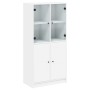 Aparador alto con puertas madera ingeniería blanco 68x37x142 cm de vidaXL, Aparadores - Ref: Foro24-3295864, Precio: 120,46 €...