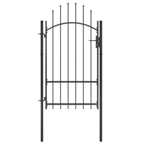 Puerta de jardín de acero negro 1x2,2 m de vidaXL, Puertas de jardín - Ref: Foro24-146320, Precio: 147,64 €, Descuento: %