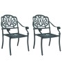 Sillas de jardín 2 unidades aluminio fundido verde de vidaXL, Sillas de jardín - Ref: Foro24-4002801, Precio: 277,70 €, Descu...