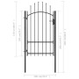 Puerta de jardín de acero negro 1x2,2 m de vidaXL, Puertas de jardín - Ref: Foro24-146320, Precio: 147,64 €, Descuento: %