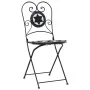 Sillas de bistró plegables 2 uds cerámica negro y blanco de vidaXL, Sillas de jardín - Ref: Foro24-4003405, Precio: 139,16 €,...