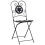 Sillas de bistró plegables 2 uds cerámica negro y blanco de vidaXL, Sillas de jardín - Ref: Foro24-4003405, Precio: 141,57 €,...