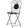 Sillas de bistró plegables 2 uds cerámica negro y blanco de vidaXL, Sillas de jardín - Ref: Foro24-4003405, Precio: 139,16 €,...