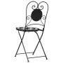 Sillas de bistró plegables 2 uds cerámica negro y blanco de vidaXL, Sillas de jardín - Ref: Foro24-4003405, Precio: 141,57 €,...