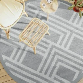 Alfombra de exterior PP gris Ø200 cm de vidaXL, Protectores para exterior - Ref: Foro24-368570, Precio: 33,36 €, Descuento: %