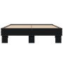 Estructura de cama madera de ingeniería y metal negro 140x200cm de vidaXL, Camas y somieres - Ref: Foro24-845857, Precio: 112...