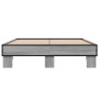 Estructura cama madera ingeniería metal gris Sonoma 140x200 cm de vidaXL, Camas y somieres - Ref: Foro24-845860, Precio: 112,...