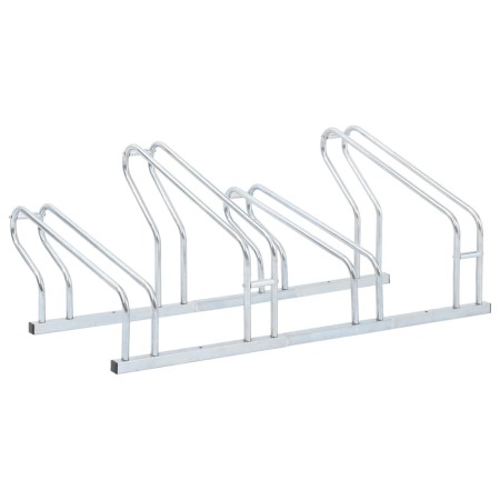 Soporte para 4 bicicletas suelo independiente acero galvanizado de vidaXL, Bases y soportes para almacenar bicicletas - Ref: ...