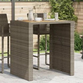 Mesa de jardín superficie de madera ratán PE gris 105x80x110cm de vidaXL, Mesas de jardín - Ref: Foro24-368697, Precio: 226,4...
