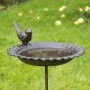 HI Bebedero/bañera para pájaros de hierro fundido marrón de HI, Pilas para pájaros - Ref: Foro24-429171, Precio: 28,23 €, Des...