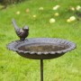 HI Bebedero/bañera para pájaros de hierro fundido marrón de HI, Pilas para pájaros - Ref: Foro24-429171, Precio: 28,00 €, Des...
