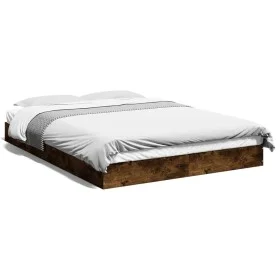 Smoked oak engineered wood bed frame 120x200cm by vidaXL, Beds and slatted bases - Ref: Foro24-842032, Price: 85,61 €, Discou...
