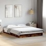 Estructura de cama madera de ingeniería roble ahumado 120x200cm de vidaXL, Camas y somieres - Ref: Foro24-842032, Precio: 86,...
