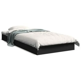 Estructura de cama madera de ingeniería negra 90x200 cm de vidaXL, Camas y somieres - Ref: Foro24-842064, Precio: 68,91 €, De...