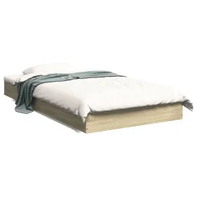 Sonoma oak engineered wood bed frame 90x190 cm by vidaXL, Beds and slatted bases - Ref: Foro24-842072, Price: 72,15 €, Discou...
