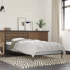 Estructura cama madera ingeniería metal gris Sonoma 100x200 cm de vidaXL, Camas y somieres - Ref: Foro24-845590, Precio: 79,8...