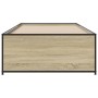 Estructura cama madera ingeniería metal roble Sonoma 90x200 cm de vidaXL, Camas y somieres - Ref: Foro24-845242, Precio: 91,8...