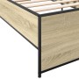 Estructura cama madera ingeniería metal roble Sonoma 90x200 cm de vidaXL, Camas y somieres - Ref: Foro24-845242, Precio: 91,8...