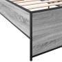 Estructura cama madera ingeniería metal gris Sonoma 75x190 cm de vidaXL, Camas y somieres - Ref: Foro24-845254, Precio: 89,08...