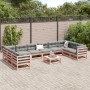 Juego de sofás de jardín 11 pzas madera maciza de abeto Douglas de vidaXL, Conjuntos de jardín - Ref: Foro24-3299646, Precio:...