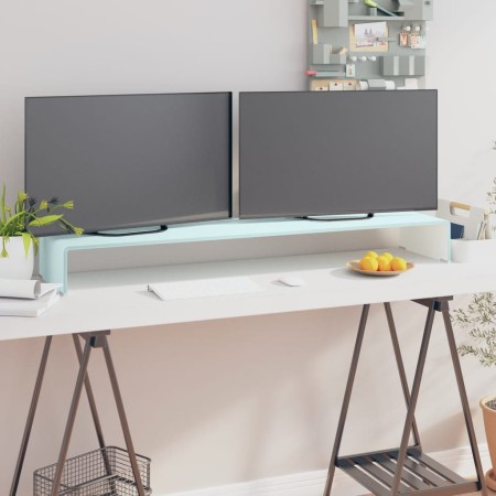 Mueble TV/Elevador de monitor cristal verde 120x30x13 cm en Muebles TV | Comprar online en Foru.es