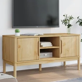 Mueble de TV FLORO madera maciza pino marrón cera 114x43x55 cm de vidaXL, Muebles TV - Ref: Foro24-374014, Precio: 119,46 €, ...