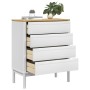 Cómoda cajonera FLORO madera maciza de pino blanco de vidaXL, Cajoneras - Ref: Foro24-374009, Precio: 156,96 €, Descuento: %