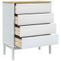 Cómoda cajonera FLORO madera maciza de pino blanco de vidaXL, Cajoneras - Ref: Foro24-374009, Precio: 156,96 €, Descuento: %