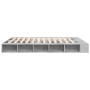 Estructura de cama madera de ingeniería gris hormigón 200x200cm de vidaXL, Camas y somieres - Ref: Foro24-3280450, Precio: 16...