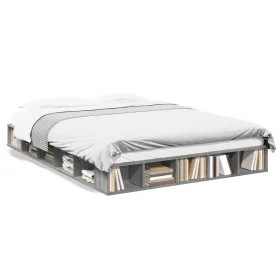 Estructura de cama madera de ingeniería gris Sonoma 150x200 cm de vidaXL, Camas y somieres - Ref: Foro24-3280473, Precio: 164...