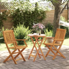 Juego bistró pleglable 3 piezas madera maciza acacia de vidaXL, Conjuntos de jardín - Ref: Foro24-3295250, Precio: 154,64 €, ...