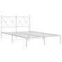 Estructura de cama de metal con cabecero blanca 120x200 cm de vidaXL, Camas y somieres - Ref: Foro24-376549, Precio: 109,21 €...