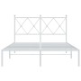 Estructura de cama de metal con cabecero blanca 120x200 cm de vidaXL, Camas y somieres - Ref: Foro24-376549, Precio: 109,21 €...