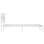 Estructura de cama de metal con cabecero blanca 120x200 cm de vidaXL, Camas y somieres - Ref: Foro24-376549, Precio: 109,21 €...