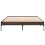 Estructura cama madera ingeniería metal marrón roble 140x200 cm de vidaXL, Camas y somieres - Ref: Foro24-845020, Precio: 111...