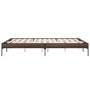 Estructura cama madera ingeniería metal marrón roble 140x200 cm de vidaXL, Camas y somieres - Ref: Foro24-845020, Precio: 111...