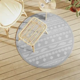 Alfombra de exterior PP gris Ø120 cm de vidaXL, Protectores para exterior - Ref: Foro24-368530, Precio: 24,26 €, Descuento: %